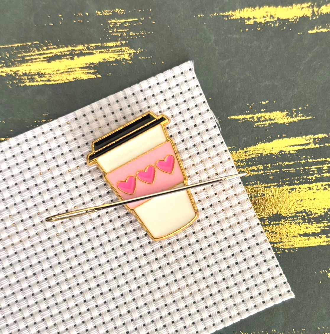 Pink Coffee Needle Minder